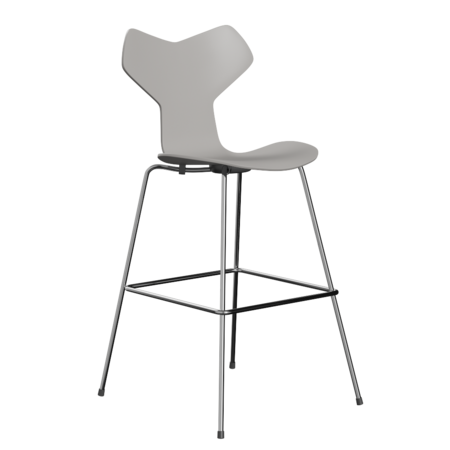 Fritz Hansen Grand Prix™ 3139 - Lack - Hoher Barhocker: Chrom - Nine Grey (150/155)