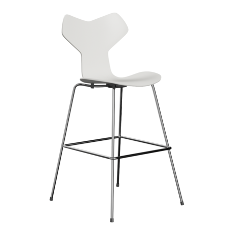 Fritz Hansen Grand Prix™ 3139 - Lack - Hoher Barhocker: Chrom - White (100/105)