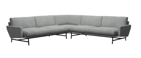 Fritz Hansen Lissoni Sofa™ PL115 - 5-Sitzer Ecksofa: Schwarz 190 - Hallingdal 116