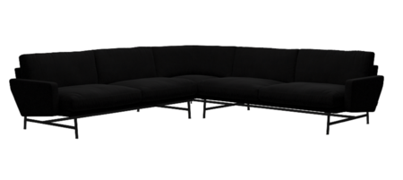 Fritz Hansen Lissoni Sofa™ PL115 - 5-Sitzer Ecksofa: Schwarz 190 - Hallingdal 190