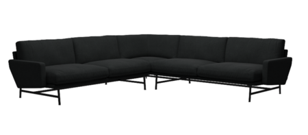 Fritz Hansen Lissoni Sofa™ PL115 - 5-Sitzer Ecksofa: Schwarz 190 - Steelcut 190