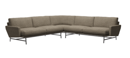 Fritz Hansen Lissoni Sofa™ PL115 - 5-Sitzer Ecksofa: Chrom - Moss / Clay (0015)