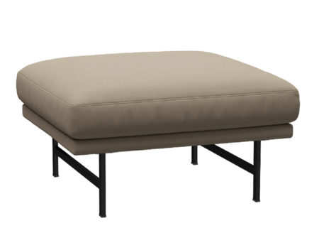 Fritz Hansen Lissoni Sofa™ PL110S - Hocker: Schwarz 190 - Steelcut 240