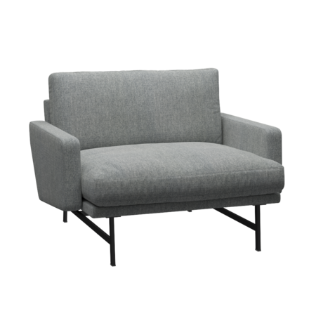 Fritz Hansen Lissoni Sofa™ PL111 - Breiter Lounge Sessel: Schwarz 190 - Hallingdal 116