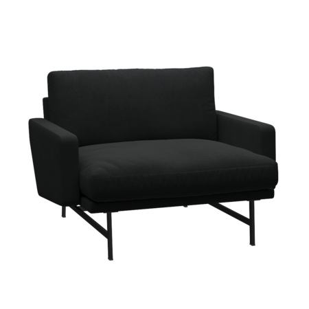 Fritz Hansen Lissoni Sofa™ PL111 - Breiter Lounge Sessel: Schwarz 190 - Steelcut 190