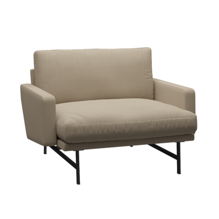 Fritz Hansen Lissoni Sofa™ PL111 - Breiter Lounge Sessel: Schwarz 190 - Steelcut 240