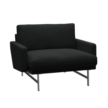 Fritz Hansen Lissoni Sofa™ PL111 - Breiter Lounge Sessel: Mattpolierter rostfreier Stahl - Steelcut 190