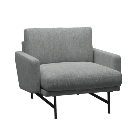 Fritz Hansen Lissoni Sofa™ PL111S - Lounge Sessel: Schwarz 190 - Hallingdal 116