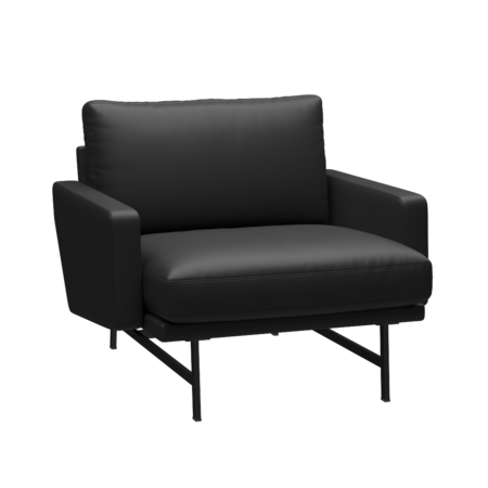 Fritz Hansen Lissoni Sofa™ PL111S - Lounge Sessel: Schwarz 190 - Leder Soft Black