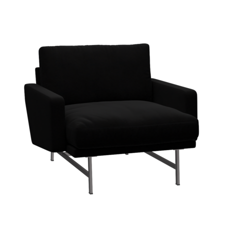 Fritz Hansen Lissoni Sofa™ PL111S - Lounge Sessel: Mattpolierter rostfreier Stahl - Hallingdal 190