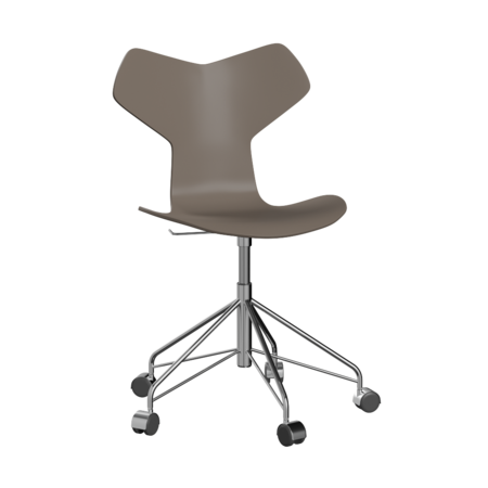 Fritz Hansen Grand Prix™ 3131 - Lack - Drehstuhl: Chrom - Deep Clay (140/145)