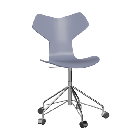 Fritz Hansen Grand Prix™ 3131 - Lack - Drehstuhl: Chrom - Lavender Blue (810/815)