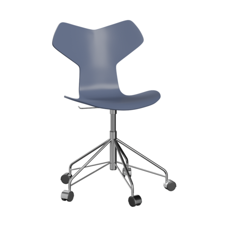 Fritz Hansen Grand Prix™ 3131 - Lack - Drehstuhl: Chrom - Dusk Blue (850/855)