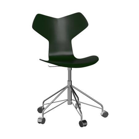 Fritz Hansen Grand Prix™ 3131 - Lack - Drehstuhl: Chrom - Evergreen (950/955)