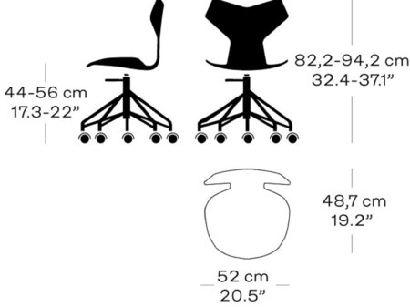 Fritz Hansen Grand Prix™ 3131 - Lack - Drehstuhl
