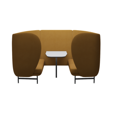 Fritz Hansen Plenum™ JH1004MUT - Besprechungskabine mit Tisch-Wiederholte Wolle / Safron/Natur (448)
