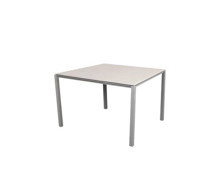 Cane-Line Pure Outdoor Tisch 100x100 cm-Aluminium, Light grey-Ceramic, Toscana sand