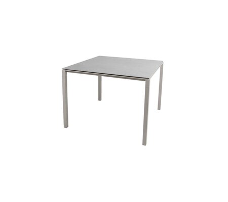Cane-Line Pure Outdoor Tisch 100x100 cm-Aluminium, Taupe-Ceramic, Concrete grey