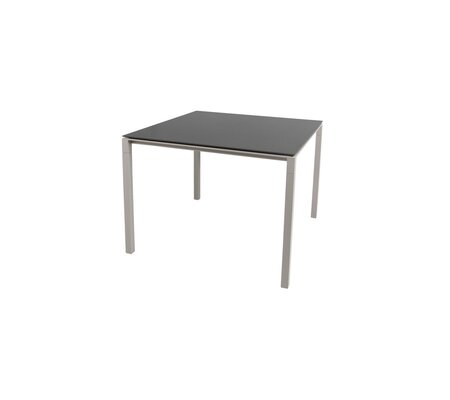 Cane-Line Pure Outdoor Tisch 100x100 cm-Aluminium, Taupe-Ceramic, Nero