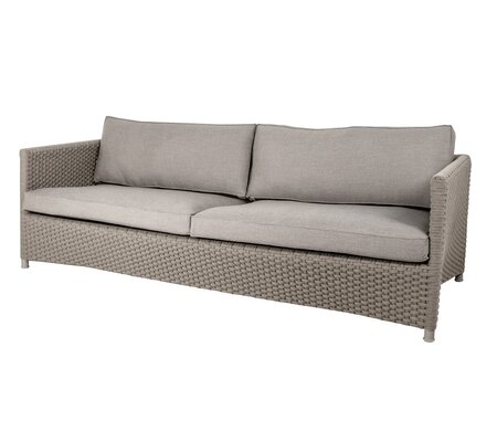 Cane-Line Diamond 3-Sitzer Sofa inkl. Kissensatz - Taupe, Cane-line Soft Rope inkl. taupe Cane-line Natté Kissensatz