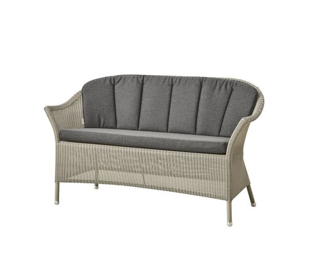 Cane-Line Lansing Sofa-5556LT - Lansing Sofa, Taupe, Cane-line Faser-5511RY18 - Rückenkissen, schwarz