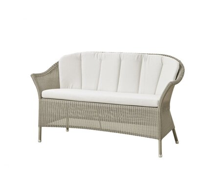 Cane-Line Lansing Sofa-5556LT - Lansing Sofa, Taupe, Cane-line Faser-5511RY34 - Rückenkissen, weiss