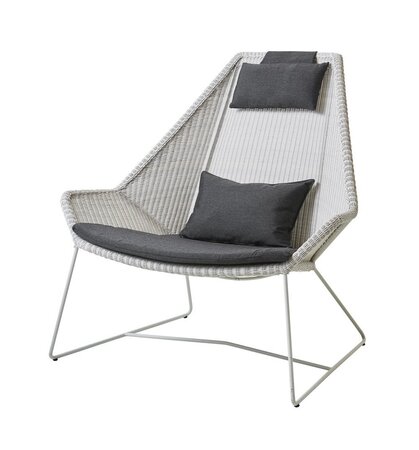 Cane-Line Breeze Highbacksessel-Cane-line Weave, White Grey-Cane-line Natté, Schwarz