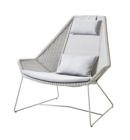Cane-Line Breeze Highbacksessel-Cane-line Weave, White Grey-Cane-line Natté, Light Grey
