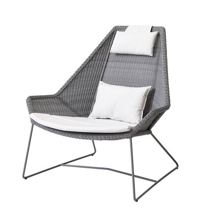 Cane-Line Breeze Highbacksessel-Cane-line Weave, Light Grey-Cane-line Natté, White