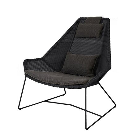 Cane-Line Breeze Highbacksessel-Cane-line Weave, Schwarz-Cane-line Focus, Dark Grey