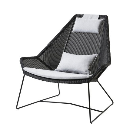 Cane-Line Breeze Highbacksessel-Cane-line Weave, Schwarz-Cane-line Natté, Light Grey