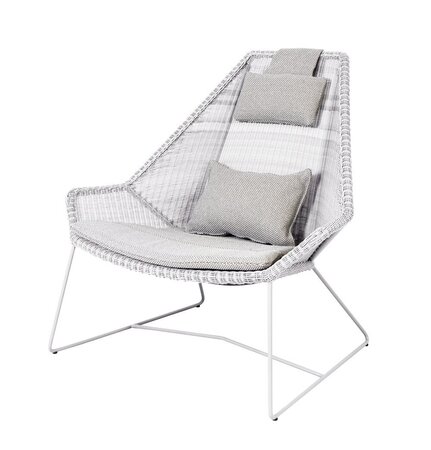 Cane-Line Breeze Highbacksessel-Cane-line Weave, White Grey-Cane-line Focus, Light Grey