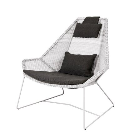 Cane-Line Breeze Highbacksessel-Cane-line Weave, White Grey-Cane-line Focus, Dark Grey