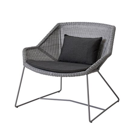 Cane-Line Breeze Loungesessel-Cane-line Weave, Light Grey-Cane-line Natté, Schwarz