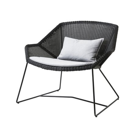 Cane-Line Breeze Loungesessel-Cane-line Weave, Schwarz-Cane-line Natté, Light Grey