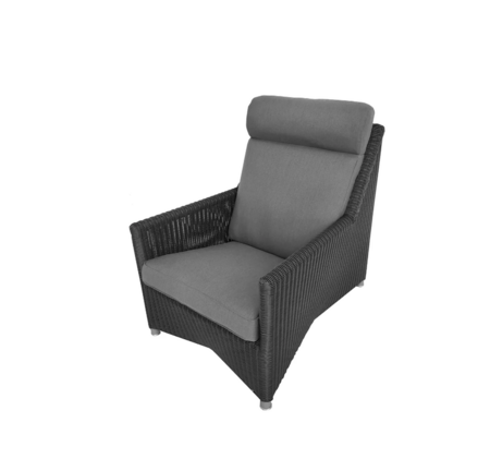 Cane-Line Diamond Highbacksessel inkl. Kissensatz - Graphite, Cane-line Weave Rahmen inkl. grey Cane-line Natté Kissensatz