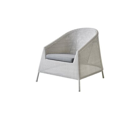 Cane-Line Kingston Loungesessel-Cane-line Weave, White grey-Cane-line Natté, Grey
