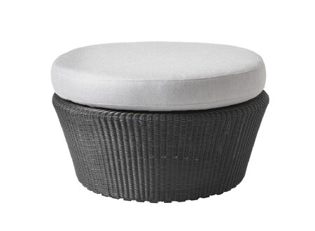 Cane-Line Kingston Hocker gross-Cane-line Weave, Graphite-Cane-line Natté, Light grey