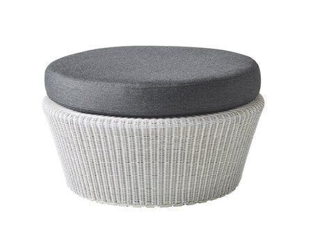 Cane-Line Kingston Hocker gross-Cane-line Weave, White grey-Cane-line Natté, Black