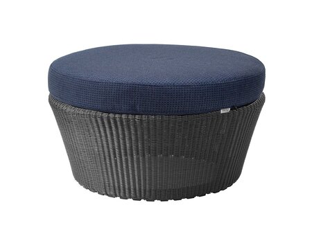 Cane-Line Kingston Hocker gross-Cane-line Weave, Graphite-Cane-line Link, Blue
