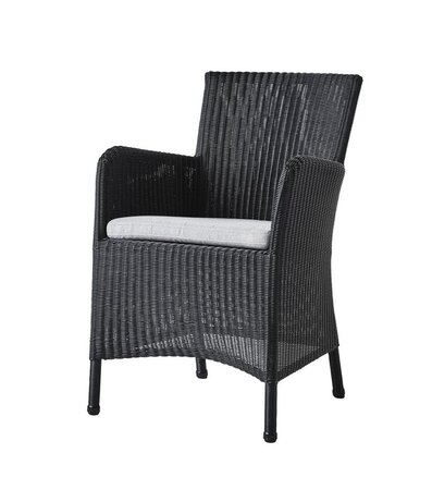 Cane-Line Hampsted Sessel-Black, Cane-line Weave-Light grey, Cane-line Natté