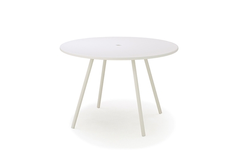 Cane-Line Area Tisch dia. 110 cm - Weiss Aluminium
