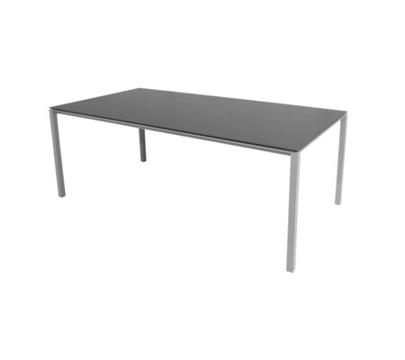 Cane-Line Pure Outdoor Tisch 200x100 cm-Aluminium, Light grey-Ceramic, Nero
