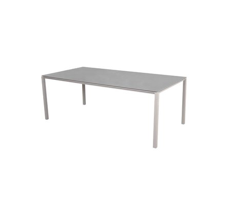 Cane-Line Pure Outdoor Tisch 200x100 cm-Aluminium, Sand-Ceramic, Concrete grey