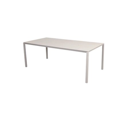 Cane-Line Pure Outdoor Tisch 200x100 cm-Aluminium, Sand-Ceramic, Toscana sand