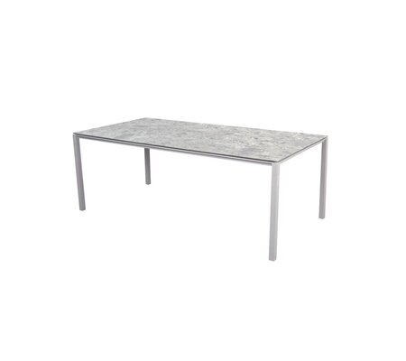 Cane-Line Pure Outdoor Tisch 200x100 cm-Aluminium, Sand-Fossil Ceramic, Multi color