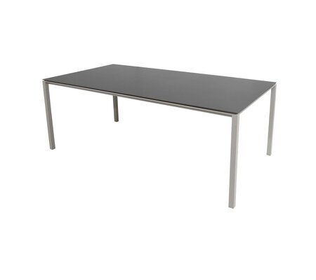 Cane-Line Pure Outdoor Tisch 200x100 cm-Aluminium, Taupe-Ceramic, Nero