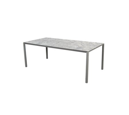 Cane-Line Pure Outdoor Tisch 200x100 cm-Aluminium, Taupe-Fossil Ceramic, Multi color