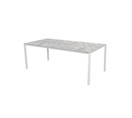 Cane-Line Pure Outdoor Tisch 200x100 cm-Aluminium, White-Fossil Ceramic, Multi color