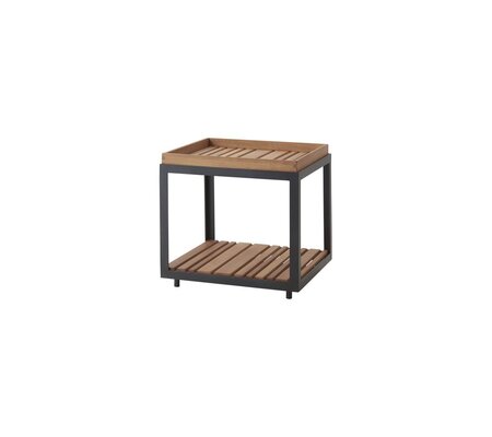 Cane-Line Level Beistelltisch Klein-5007AL Lava Grey, Aluminium-Teak